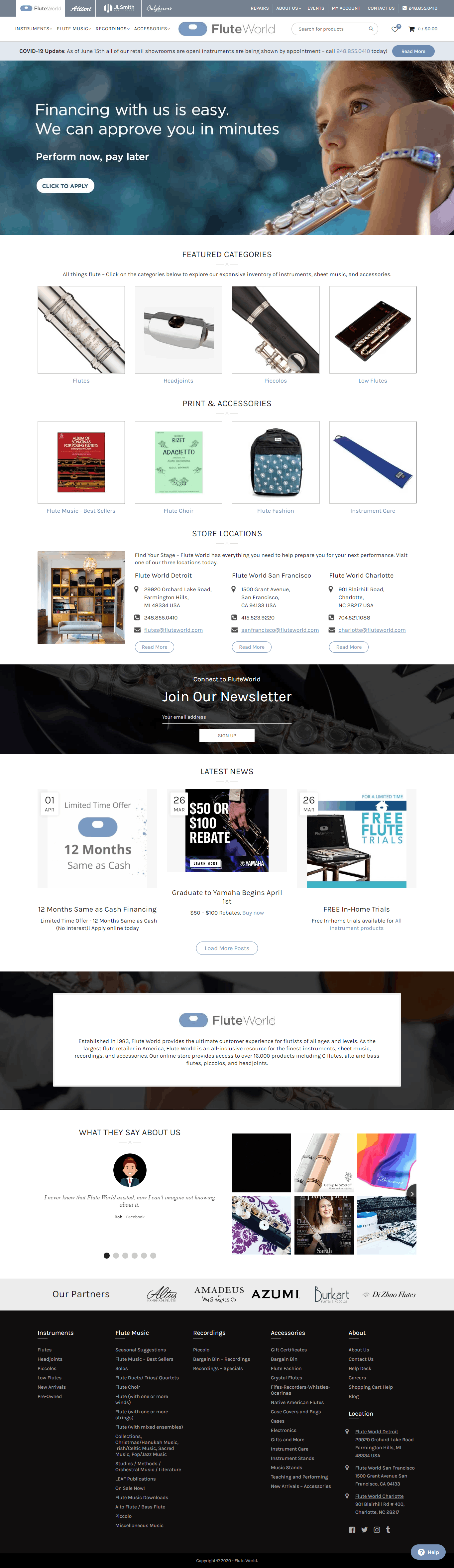 Homepage Flute World by Animink