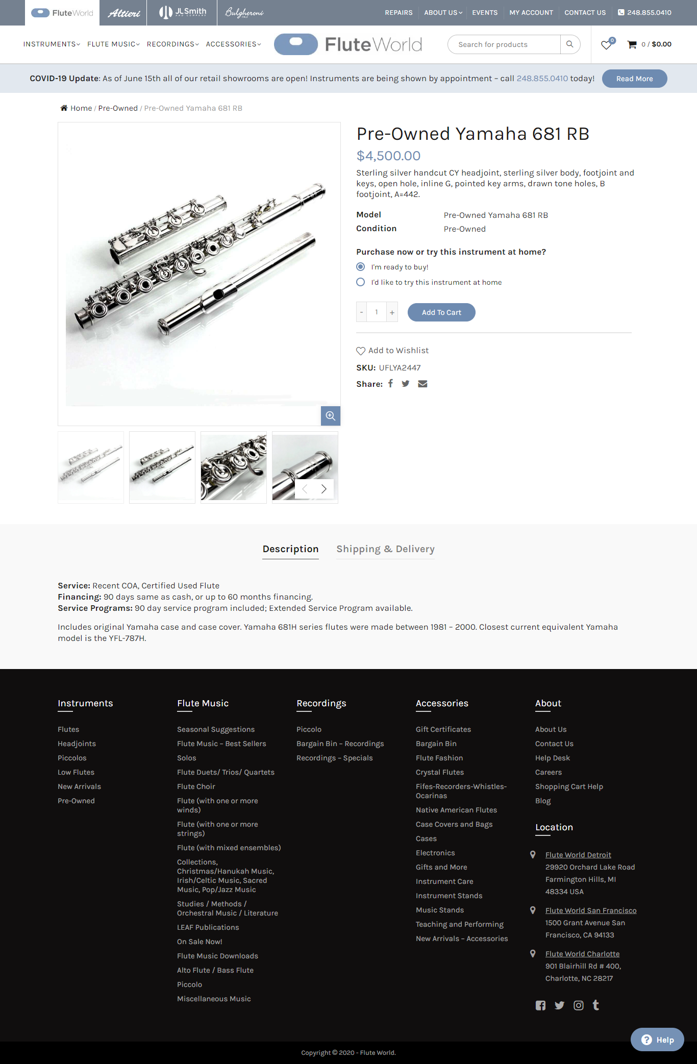 Flute World – New eCommerce store from Animink - Product