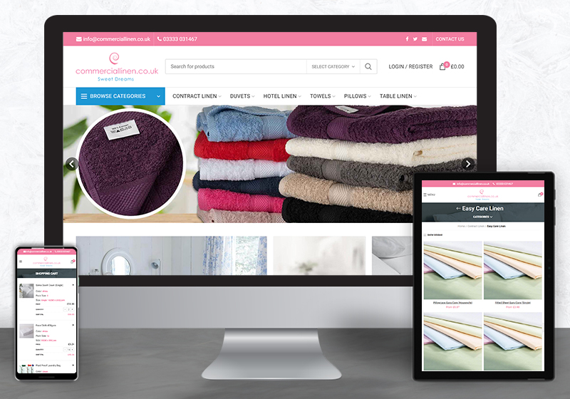 Custom eCommerce development for Commercial Linen