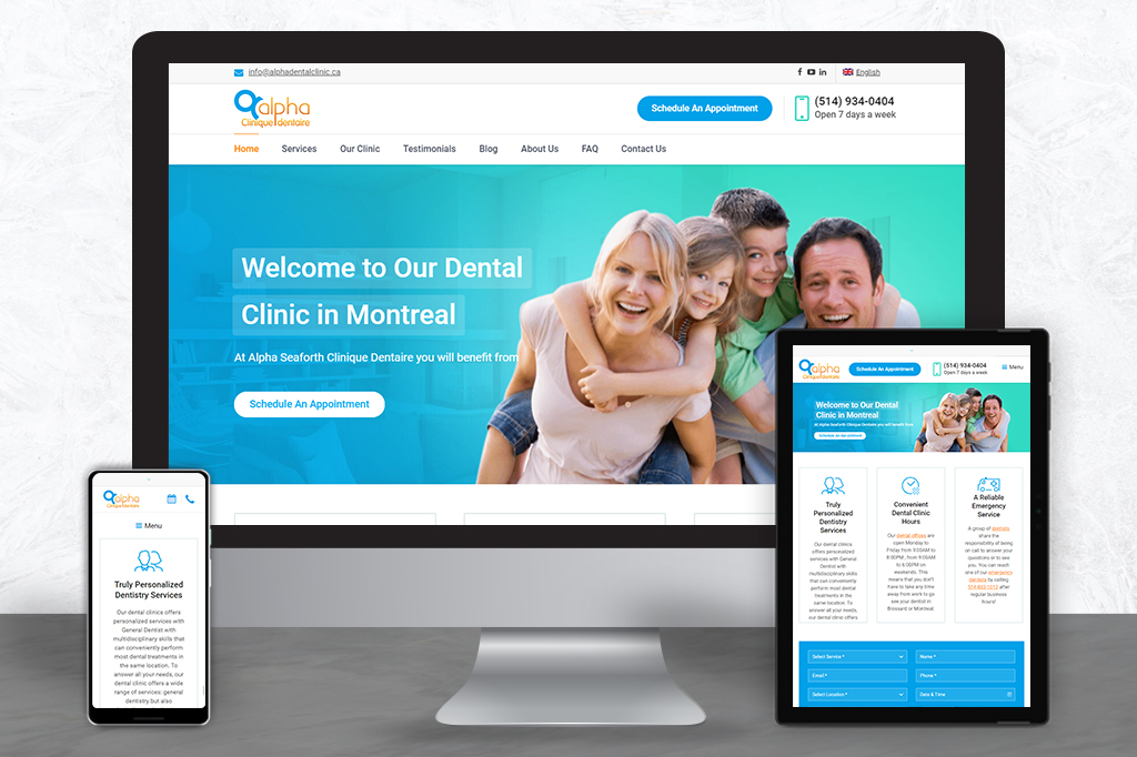 Alpha Dental Care - Customized Multi-Language Website from Animink