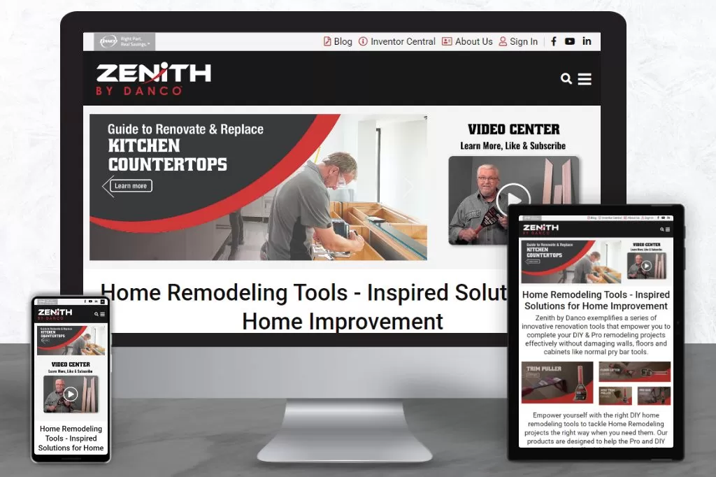 How Animink Redesigned Zenith by Danco's website