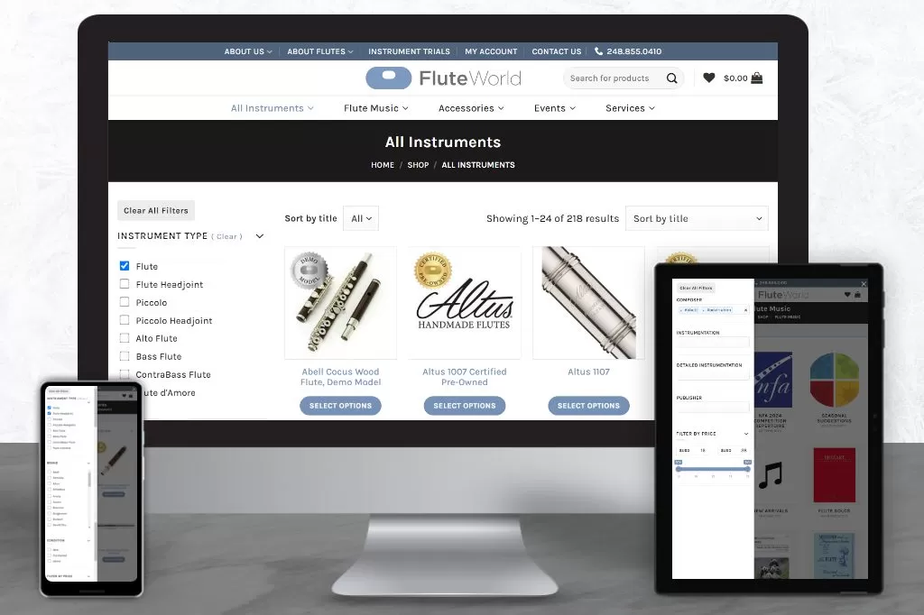 Advanced Search Filter Implementation for FluteWorld.com