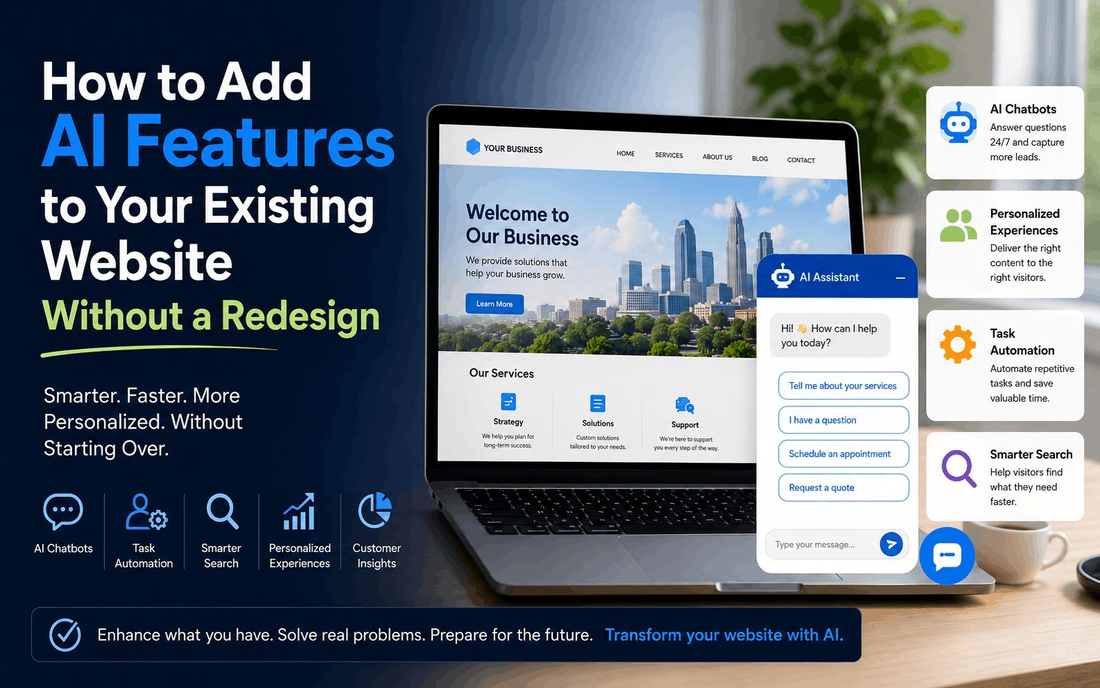 How to Add AI Features to Your Existing Website Without a Redesign